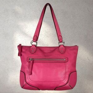 Coach M1220-23441 Poppy Rose Pink Pebbled Leather Handbag Tote Vtg Y2K
